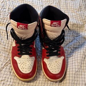 Nike Air High-Top Sneakers in Red, White and Black